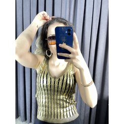 Gold Varaklı Bluz