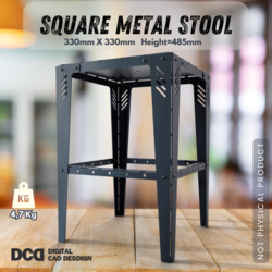 Industrial Style Metal Stool DXF File, Metal Stool Fabrication Plans and Laser Cutting File
