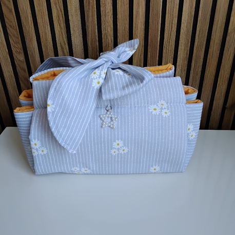 Çiçek Desenli & İnci Detaylı Kumaş Organizer