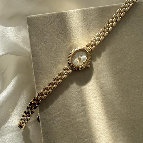 Gold vintage model kol saati (beyaz kadran)