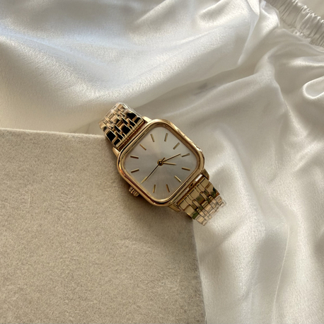 Gold vintage saat ( beyaz kadran)