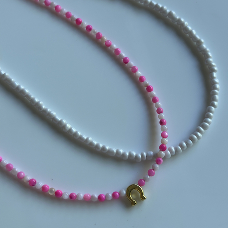 İkili pembe kolye