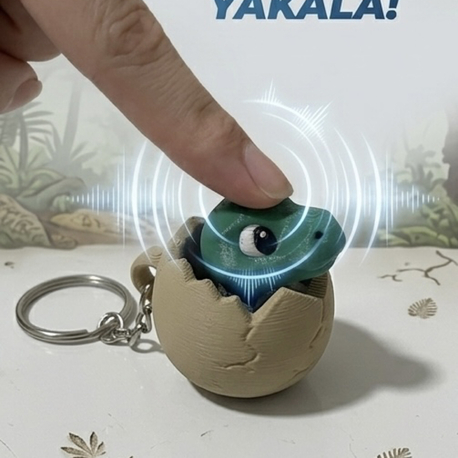 Clicker'lı Dinozor Anahtarlık