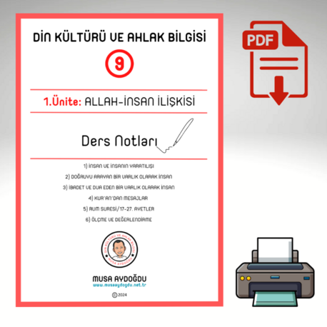 DKAB 9.Sınıf - 1.Ünite: Allah-İnsan İlişkisi - Özet Ders Notları
