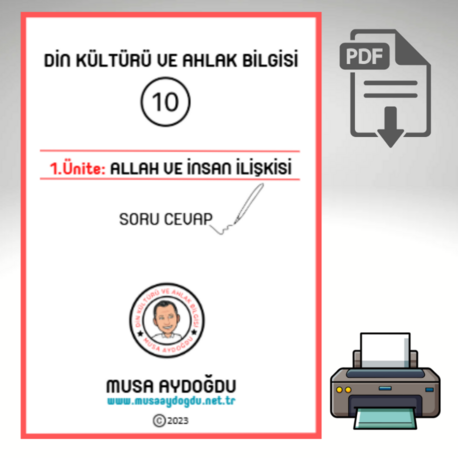 DKAB-10.Sınıf 1.Ünite: Allah ve İnsan İlişkisi- Ders Notları