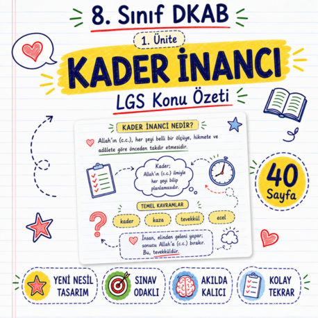 8. Sınıf LGS DKAB - 40 Sayfa Görsel Konu Özeti