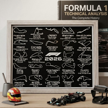 Formula 2026 Calendar 3D Çerçeve