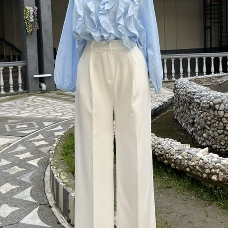 Yüksek Bel Palazzo Model Pantolon