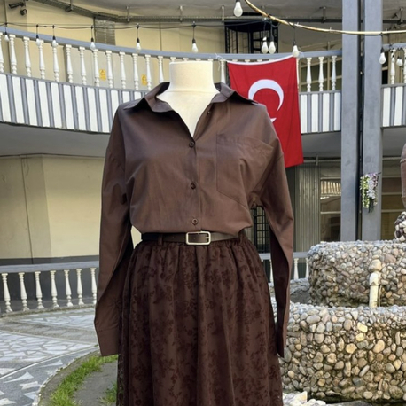 Oversiz Cepli Uzun Gömlek