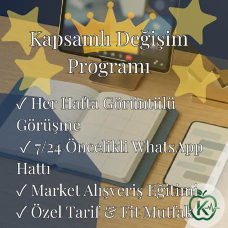 Kapsamlı Beslenme ve Yaşam Tarzı Yönetimi (Aylık Birebir Danışmanlık)