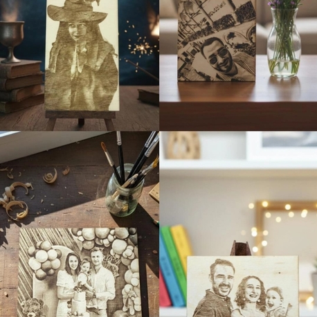 Kişiye Özel Lazer Kazıma Ahşap Fotoğraf Panosu