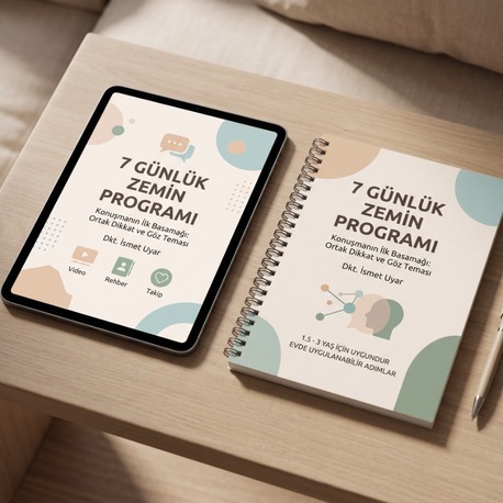 7 Günlük Zemin Programı | Konuşma Öncesi Ortak Dikkat ve İletişim Rehberi (Dijital PDF)