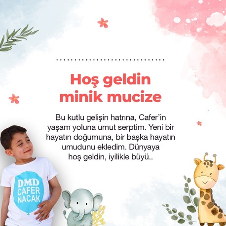 Hoşgeldin Bebek Özel Bağış Kartı