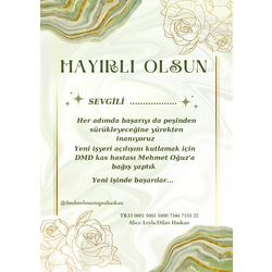 İŞYERI AÇILIŞ TEBRİK KARTI