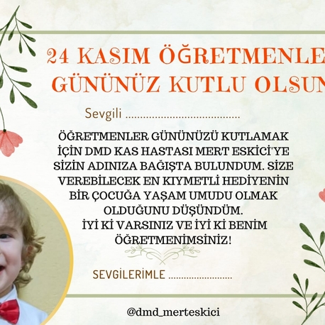 ÖĞRETMENLER GÜNÜ KARTI
