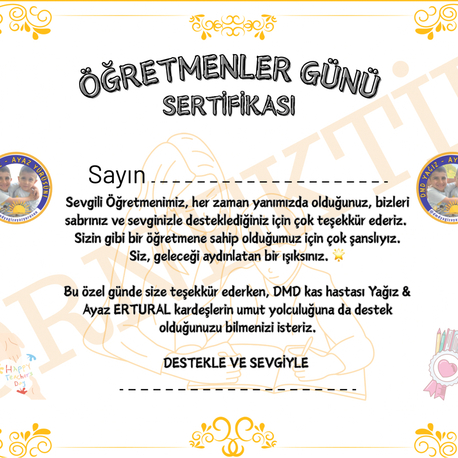 Öğretmenler Günü Sertifikası 