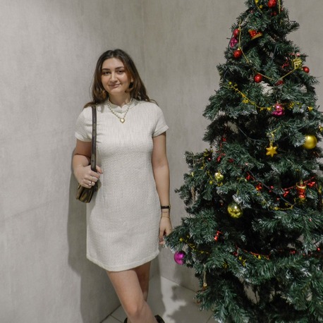 Dokulu Kısa Kol Elbise