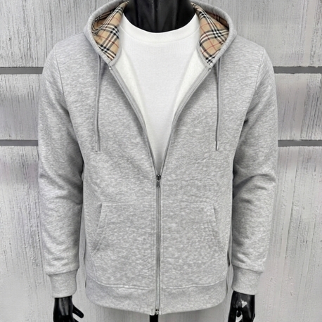 Ön Nakış Detaylı Lüks Kapüşonlu Fermuarlı Hoodie
