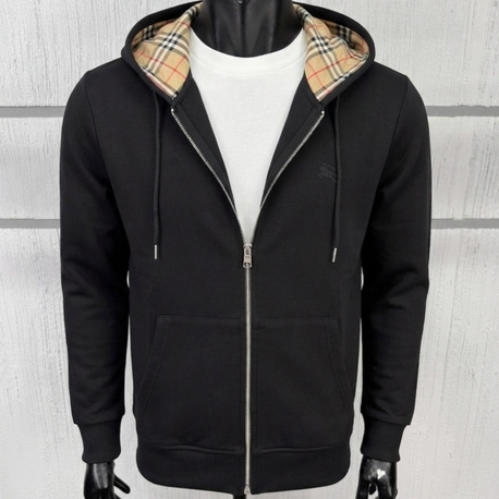Ön Nakış Detaylı Lüks Kapüşonlu Fermuarlı Hoodie