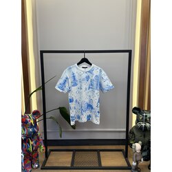 LVU - Tshirt - Printed Cotton - Beyaz Mavi 