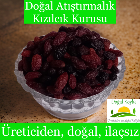 Doğal Atıştırmalık Kızılcık Kurusu - Yumuşak - Üreticiden, Doğal, İlaçsız