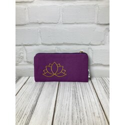 Lotus çiçekli sayı sekanslı bereket cüzdanı