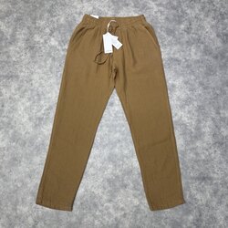 L.Premium Keten Pantolon | Kahverengi