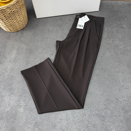 Zara Baggy Fit Kumaş Pantolon | Kahverengi