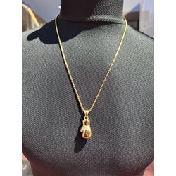 GOLD RENK ÇELİK BOXÖR ELDİVEN KOLYE