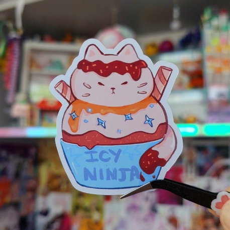Dondurma Ninja Kedi Sticker