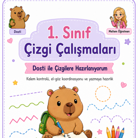 1. Sınıf Çizgi Çalışmaları – PDF Etkinlik Seti