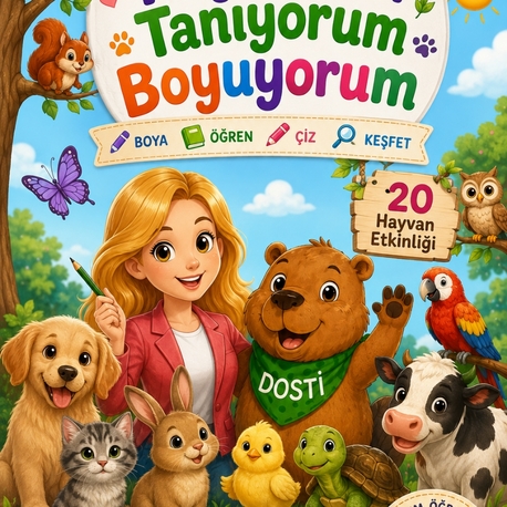 Dosti Boyama Kitabı | 20 Etkinlik Sayfası | Dijital PDF