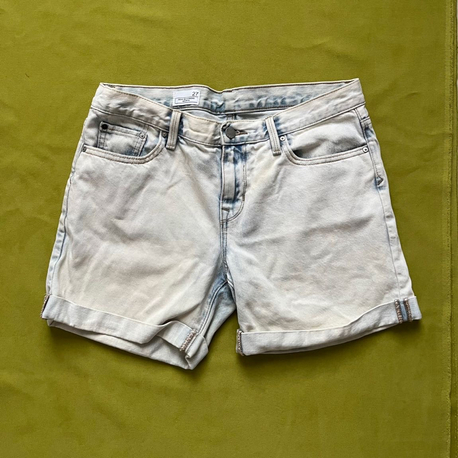 Açık Mavi Vintage Şort 