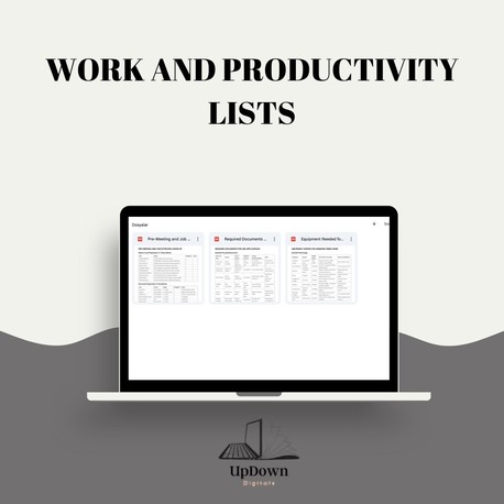 Work & Productivity Planner PDF – Task Organizer, To-Do Lists, Time Management Sheets