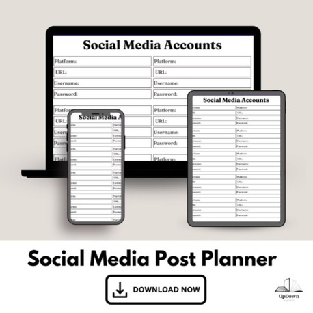 Social Media Content Planner PDF – Instagram Post Scheduler, Weekly Strategy Template 
