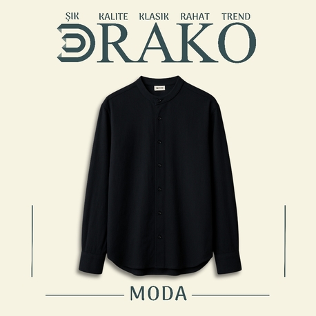 DRAKO Siyah Hakim Yaka Gömlek