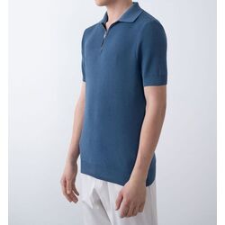 Basıc Polo Yaka Fermuar Detaylı Triko Tshirt