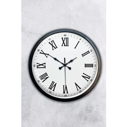 40 cm Siyah Metal Roma Rakamlı Duvar Saati