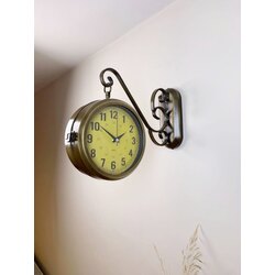 Eskitme Metal Antique İstasyon Saati 36×25 cm