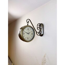 Eskitme Metal Old İstasyon Saati 36×25 cm