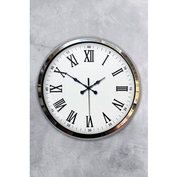 40 cm Metal Krom Roma Rakamlı Duvar Saati