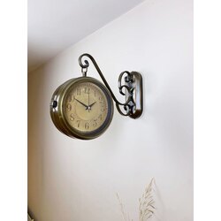 Eskitme Metal Wiking İstasyon Saati 36×25 cm