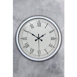 40 cm Beyaz Metal Retro Duvar Saati 