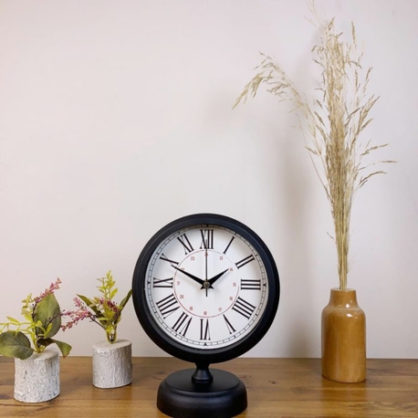 Siyah Metal Modern Masa Saati 25×20 cm