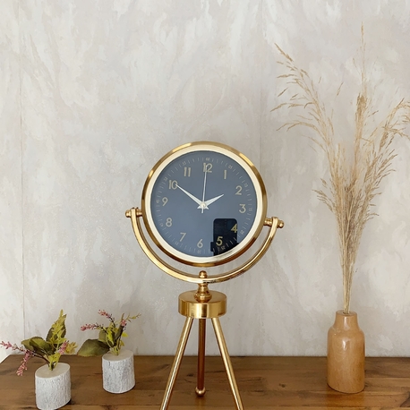 Gold Metal Mini Tripod Tokyo Masa Saati 45×26 cm