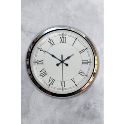 40 cm Metal Krom Retro Duvar Saati