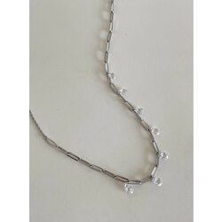 Silver Elmas Taş Kolye | Çelik