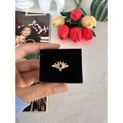 Vintage Lacivert Eye Yüzük | Pirinç