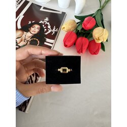 Vintage Haki Baget Yüzük | Pirinç