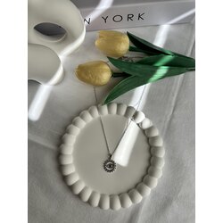 Silver Dorika Çerçeveli Göz Kolye | Çelik